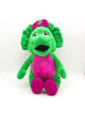 Baby Bop Dinosaur Plush 14" Green Pink Barney SoftBow Cute Lions Collectible Lyo